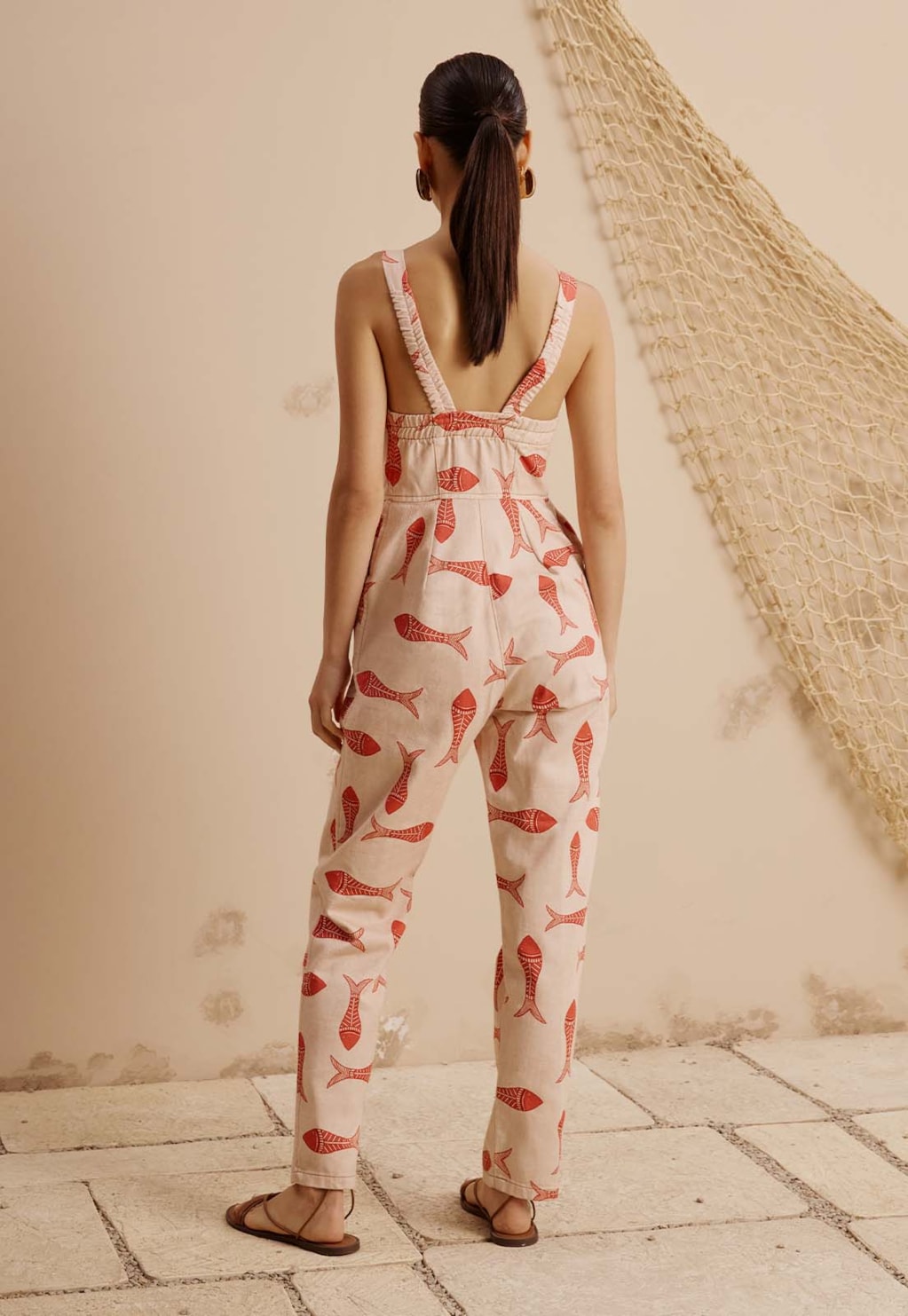 Macacão Sarja Estampado Manzuá