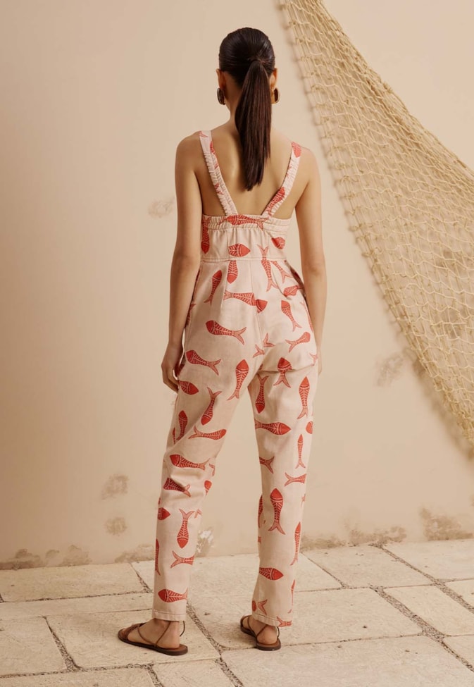 Macacão Sarja Estampado Manzuá