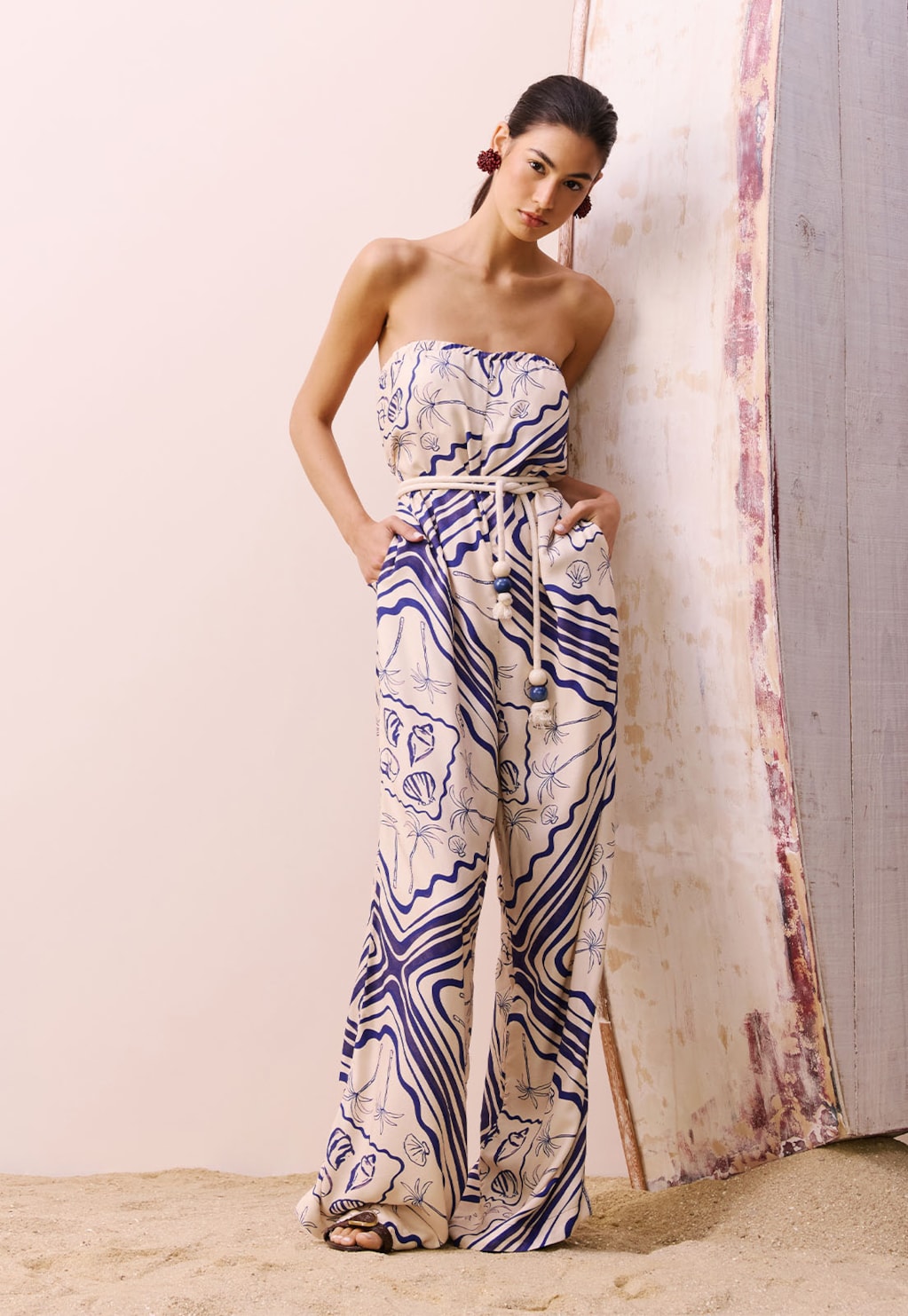 Macacão Sem Alça Estampado Tupé