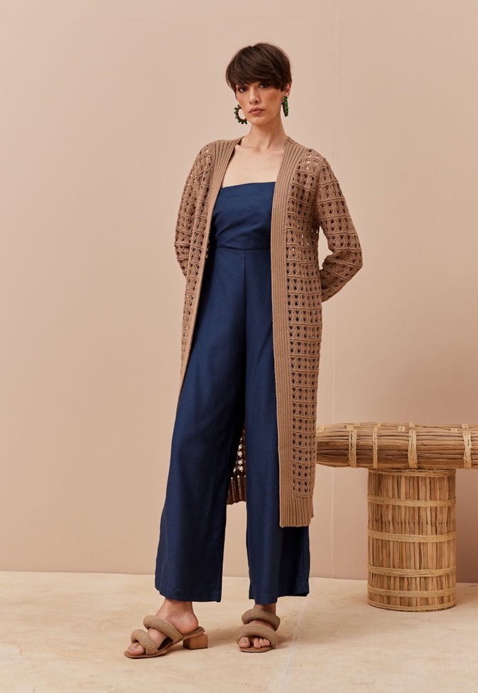 Macacão Tomara que caia Assimétrico