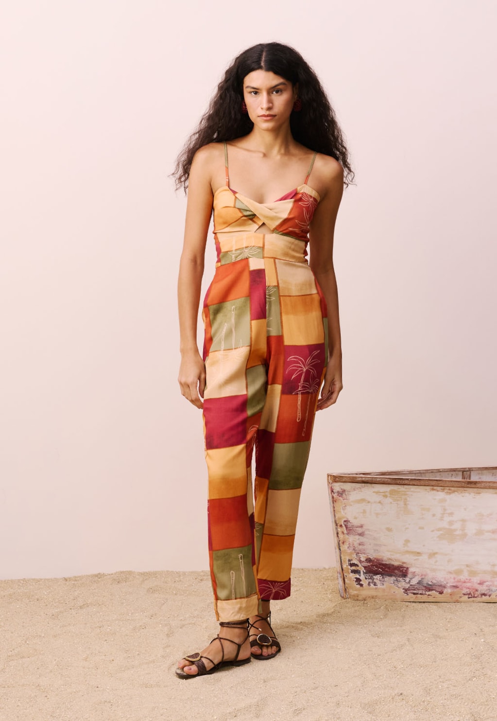 Macacão Torção Busto Estampado Encontro das Águas