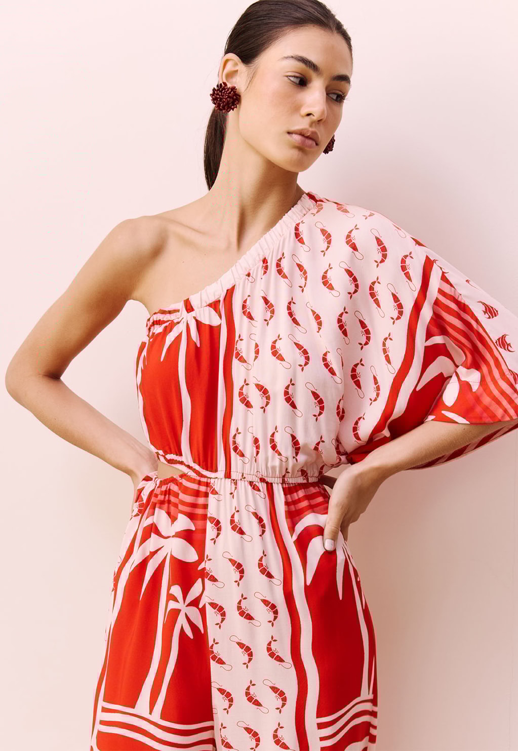 Macacão Um Ombro Só Estampado Alter do Chão