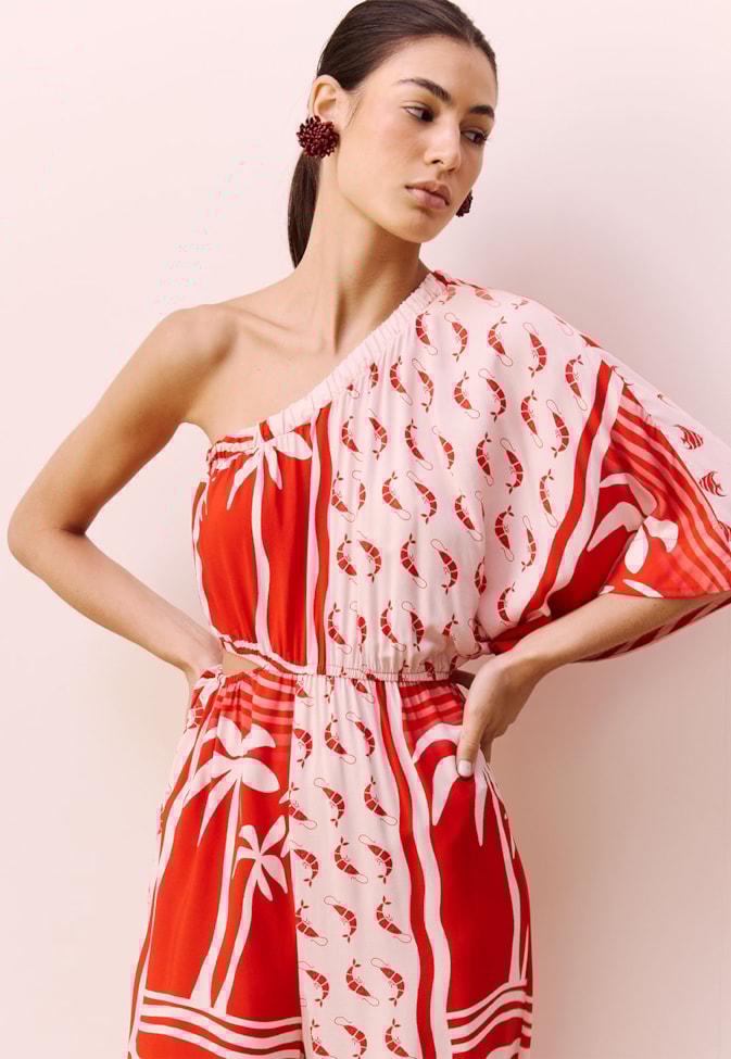 Macacão Um Ombro Só Estampado Alter do Chão