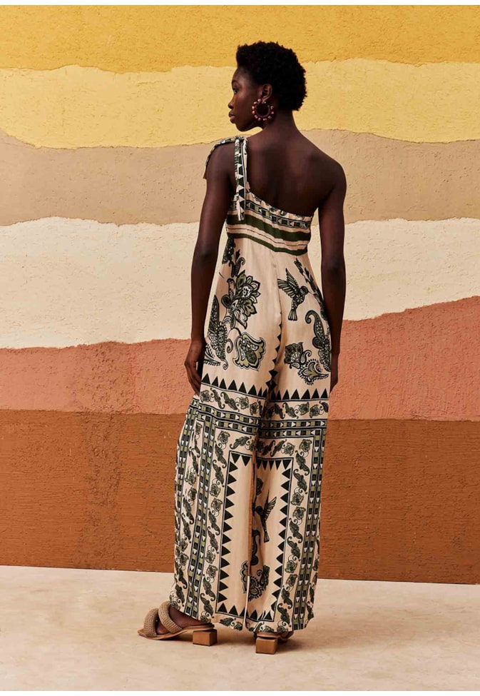 Macacão Um Ombro Só Estampado Bodegas