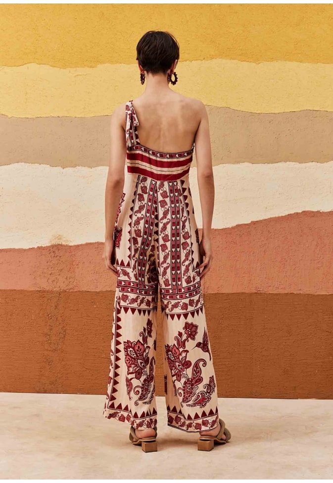 Macacão Um Ombro Só Estampado Bodegas