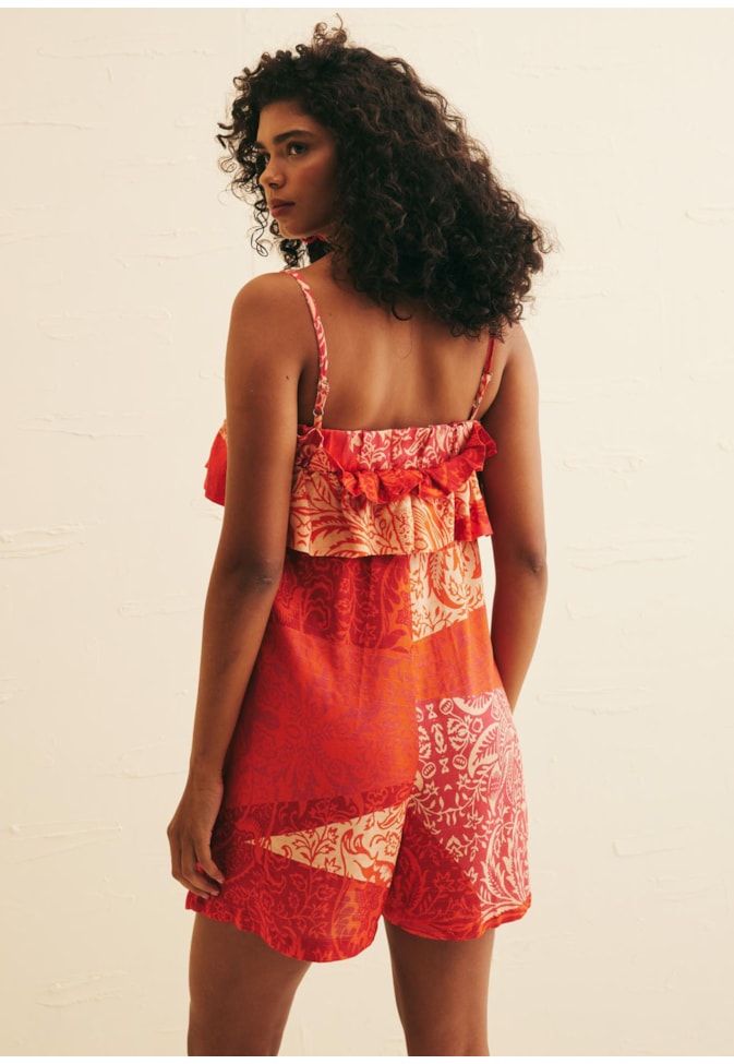 Macaquinho Babado Estampado Nueva Canción