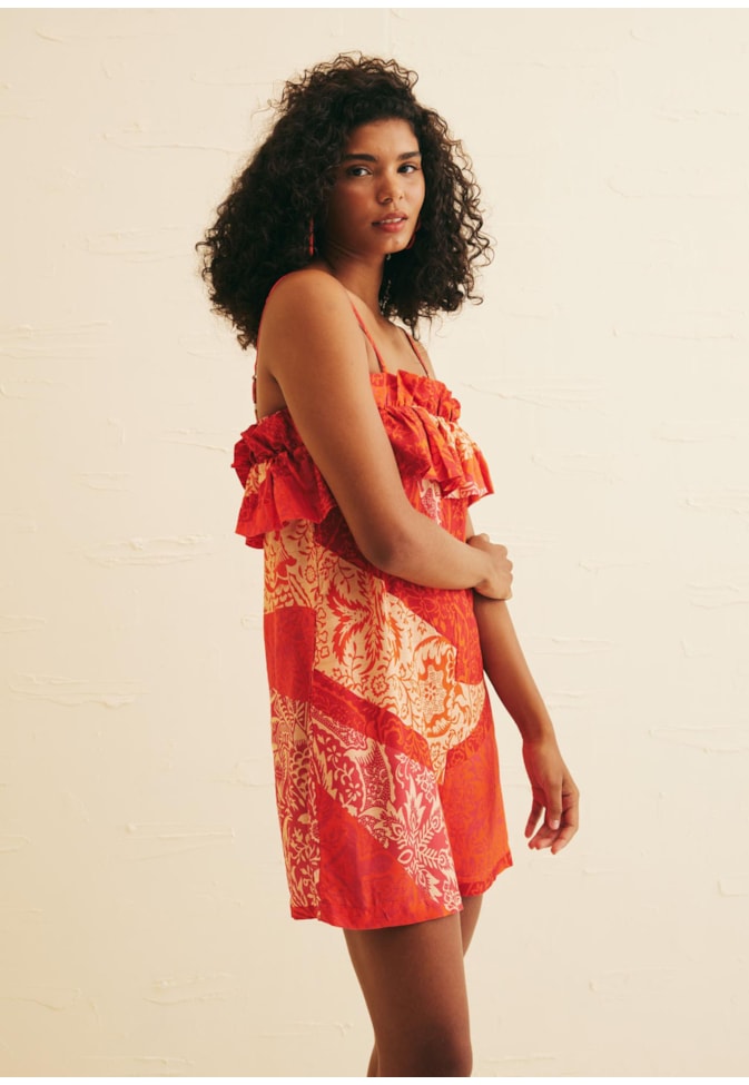 Macaquinho Babado Estampado Nueva Canción