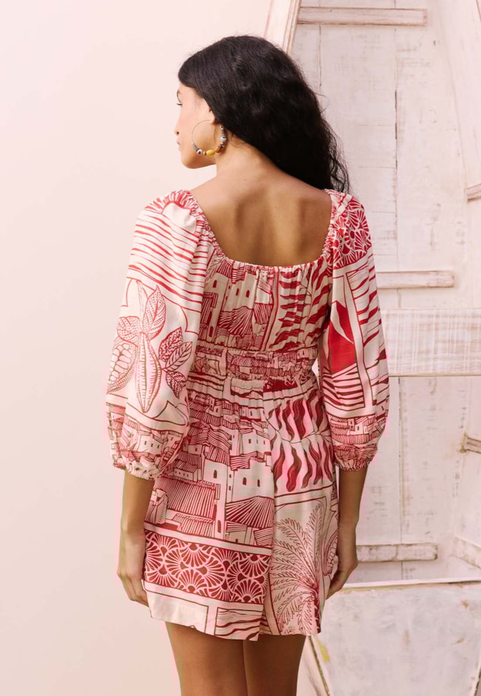 Macaquinho Franzido Estampado Santarém