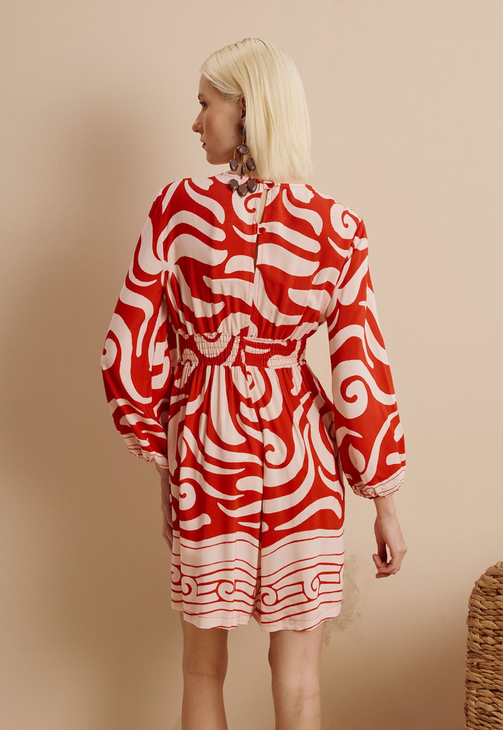 Macaquinho Mangas Bufantes Estampado Pororoca