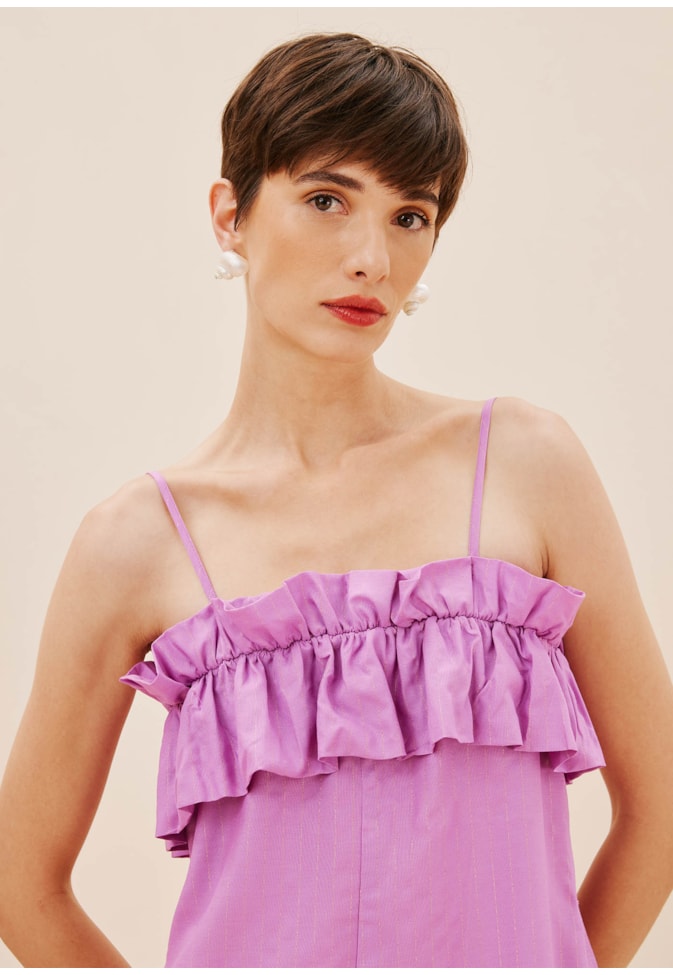 Macaquinho Rufo Alça Fina