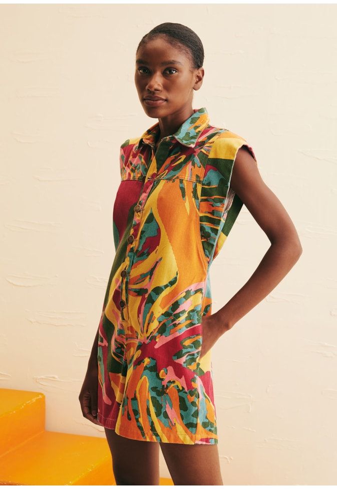 Macaquinho Sarja Estampado Costela Mexicana