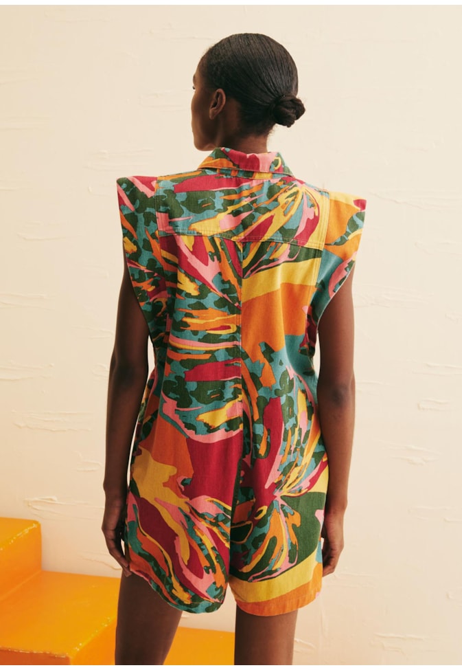 Macaquinho Sarja Estampado Costela Mexicana