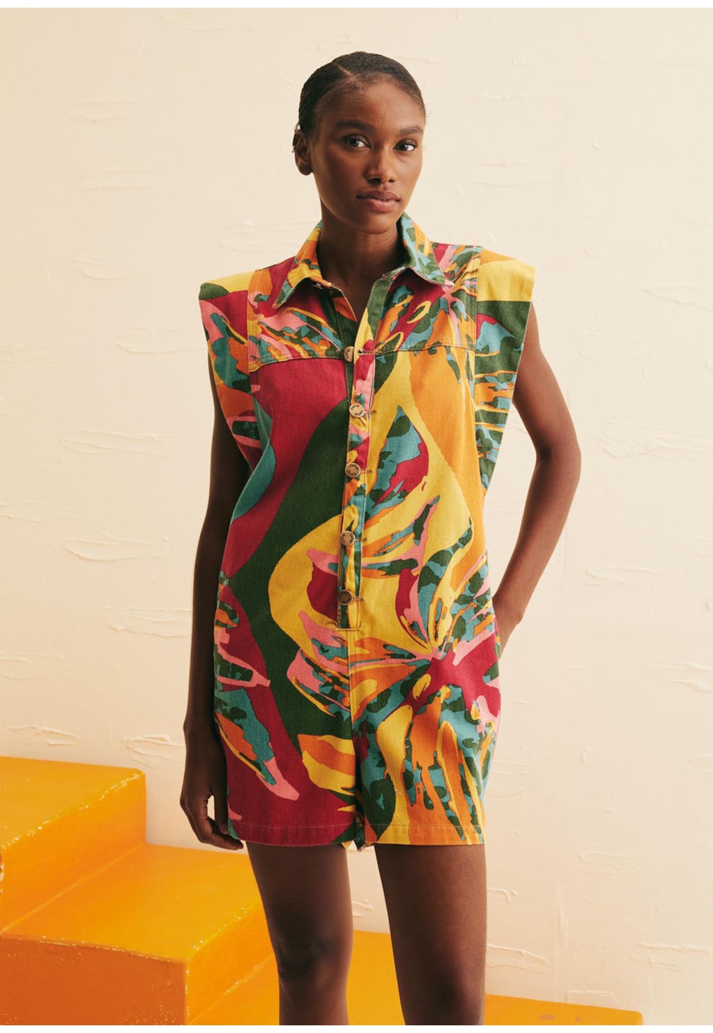 Macaquinho Sarja Estampado Costela Mexicana