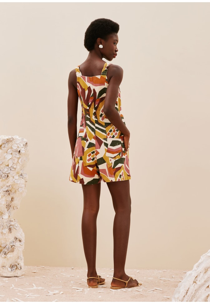 Macaquinho Sarja Estampado Ilhéus