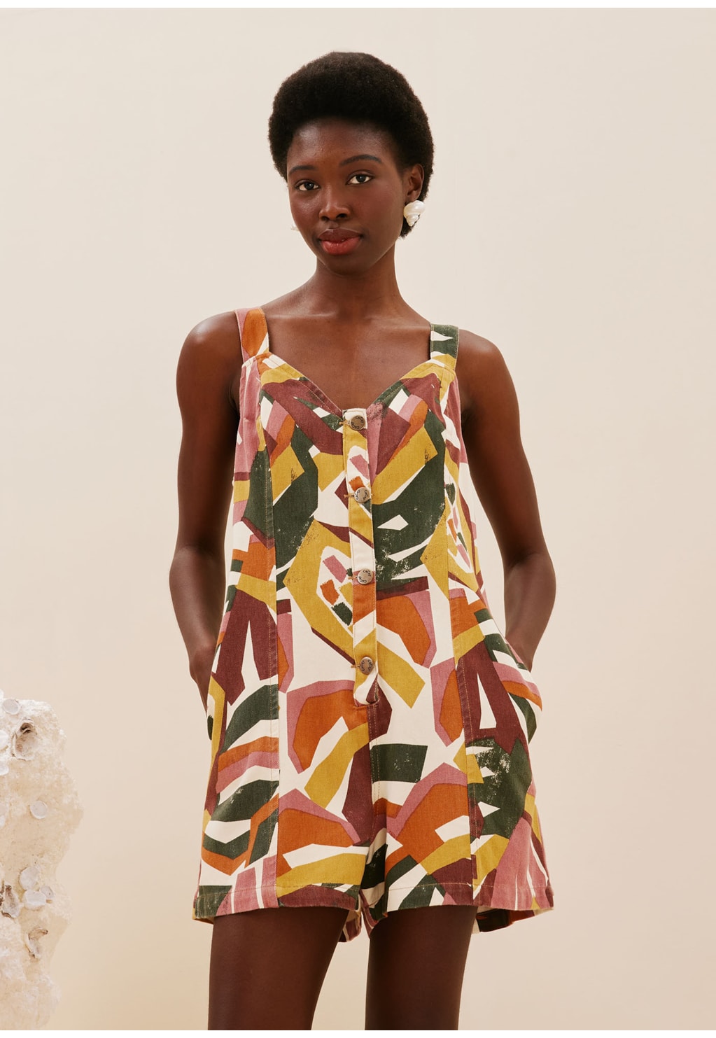 Macaquinho Sarja Estampado Ilhéus