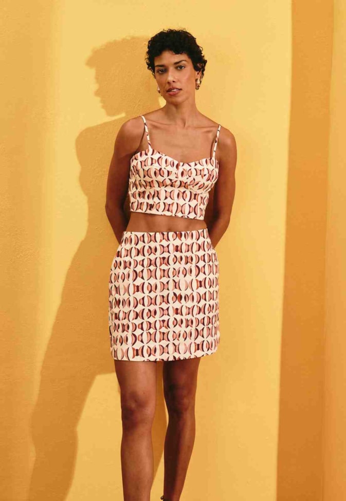 Minissaia Estampada Fase Lunar