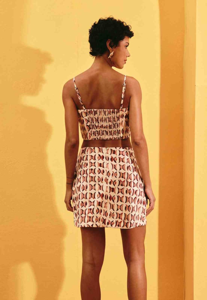 Minissaia Estampada Fase Lunar