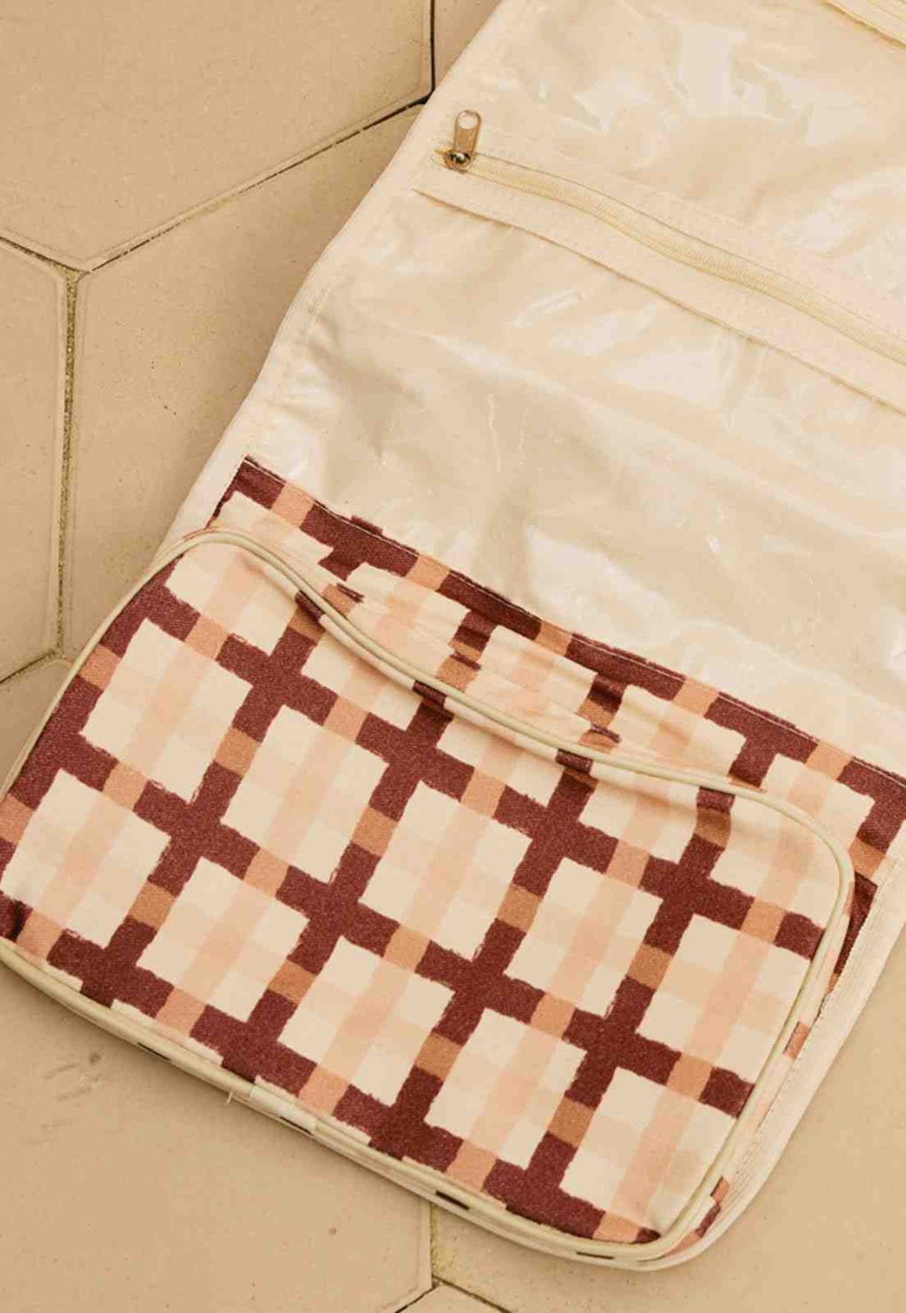 Necessaire Dobrável Divisórias Estampada Mitú