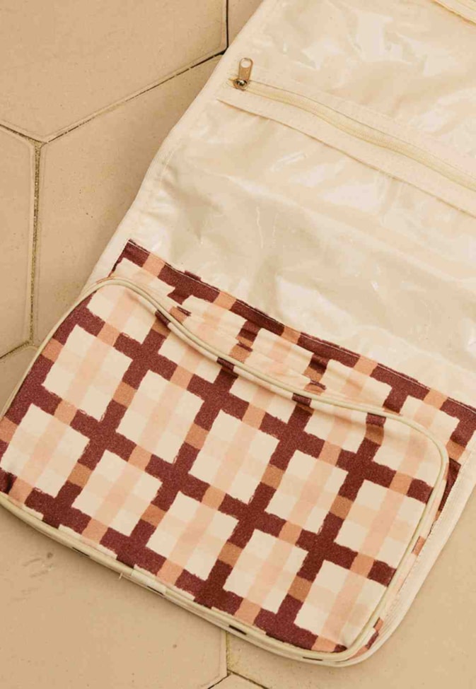Necessaire Dobrável Divisórias Estampada Mitú