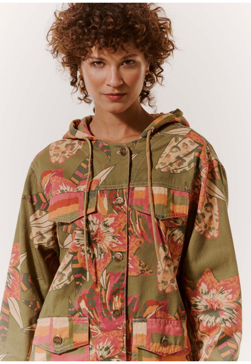Parka Sarja Mix Estampada Flor do Cerrado