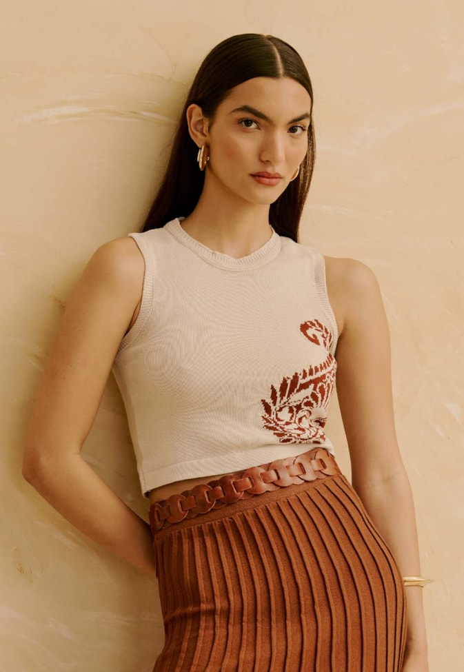 Regata em Tricot Jacquard Cashmere