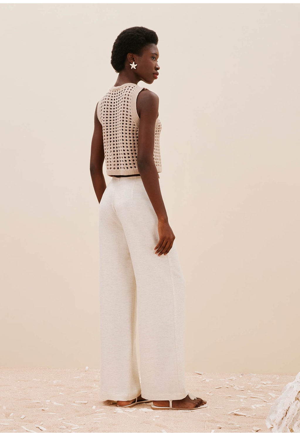 Regata Rendada Estilo Crochê Tricot