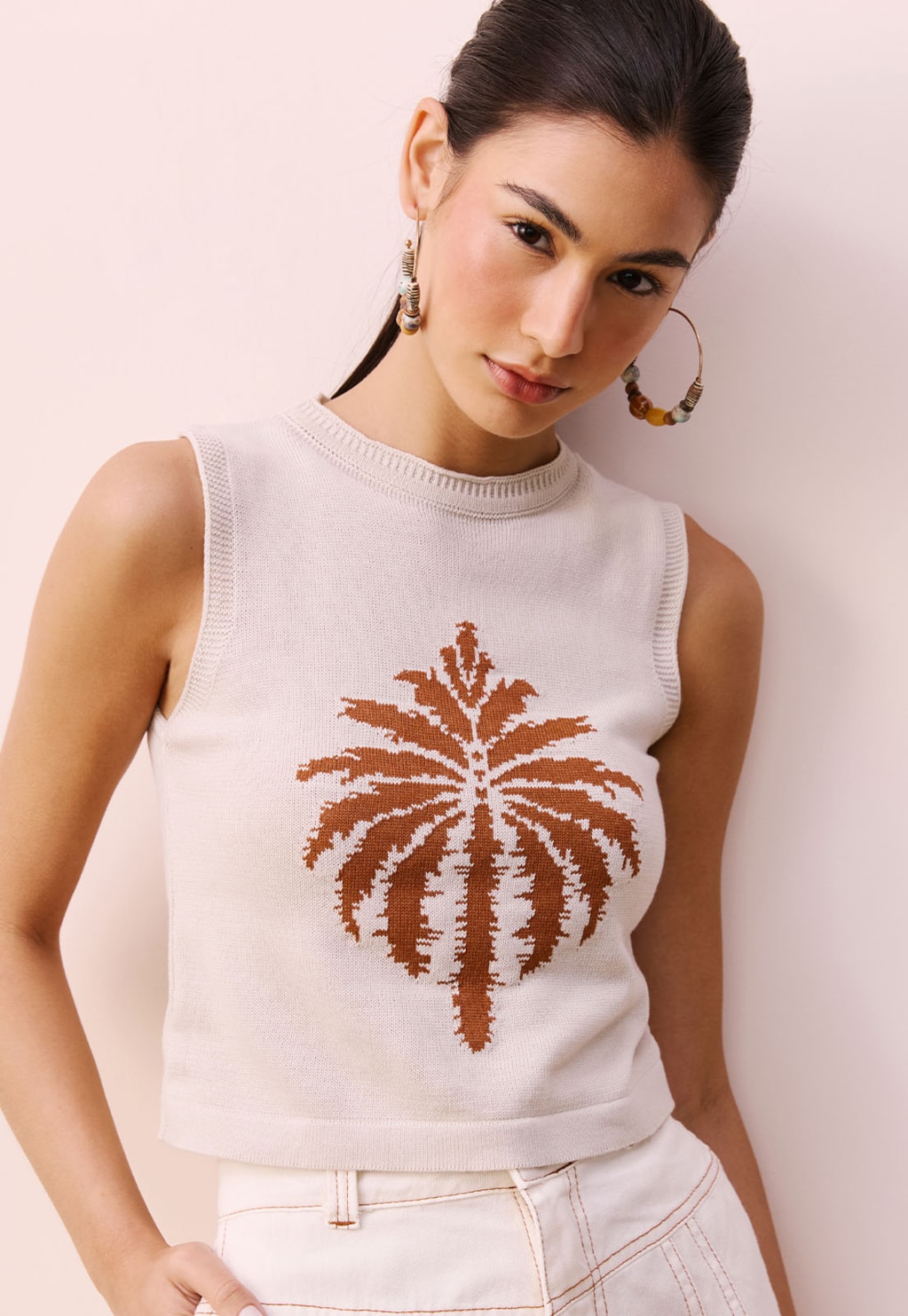 Regata Tricot Jacquard Coqueiro