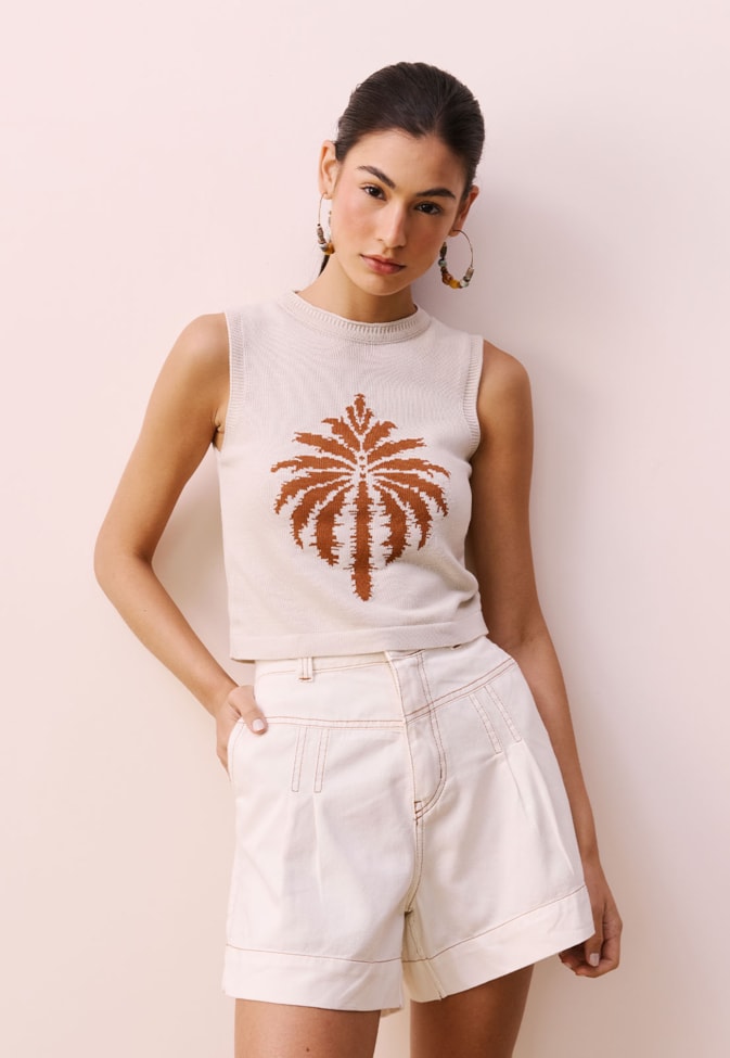 Regata Tricot Jacquard Coqueiro