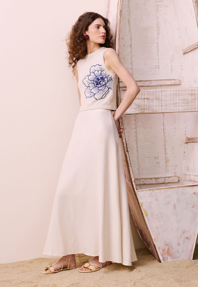 Regata Tricot Jacquard Flor