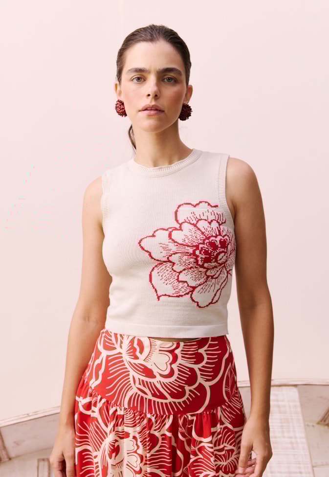 Regata Tricot Jacquard Flor