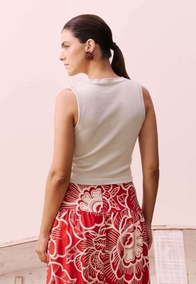 Regata Tricot Jacquard Flor