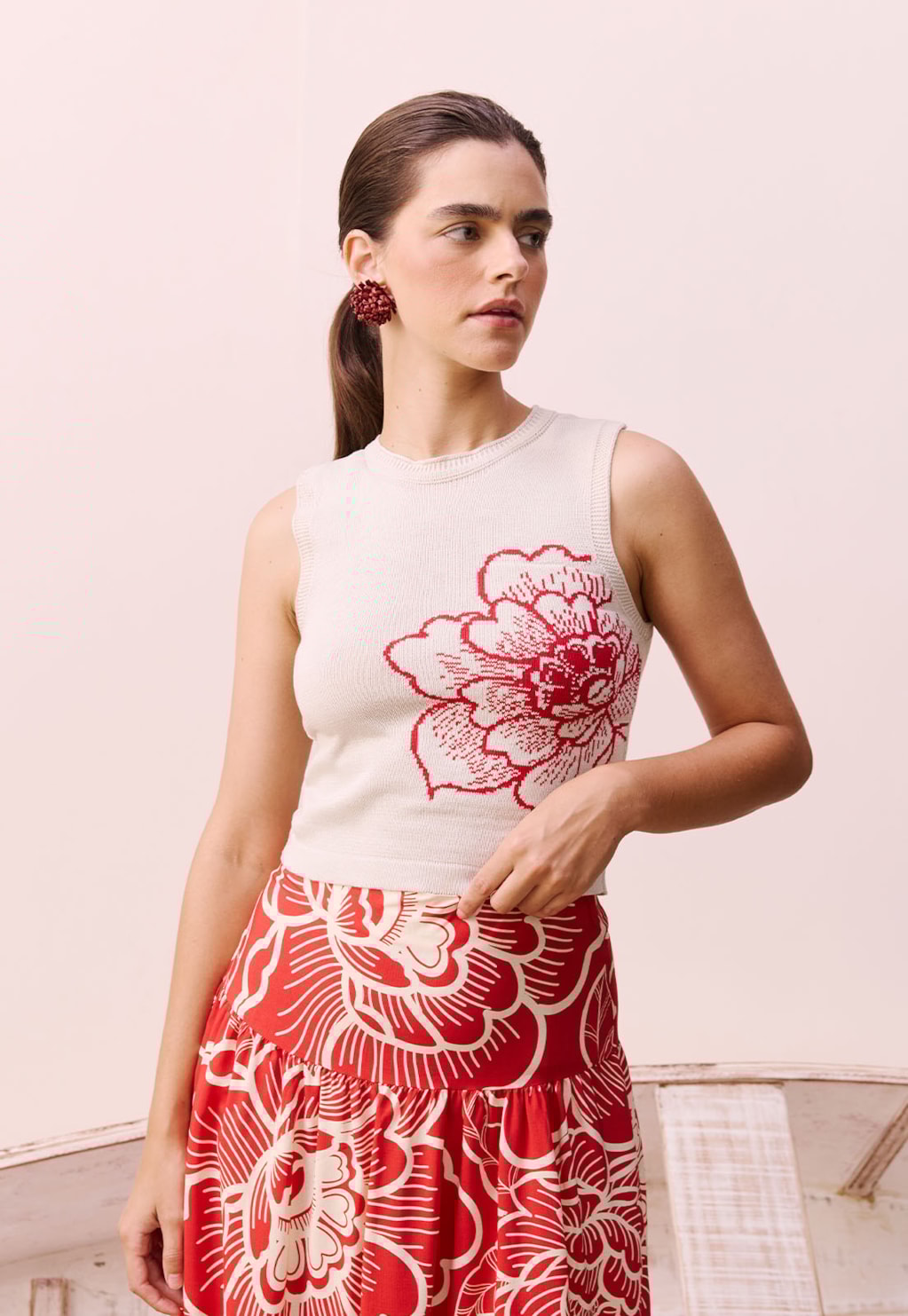 Regata Tricot Jacquard Flor