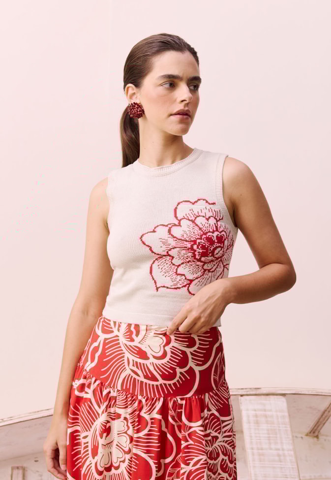 Regata Tricot Jacquard Flor