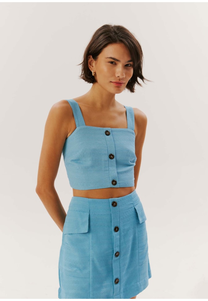 Saia Cós Baixo Com Recortes