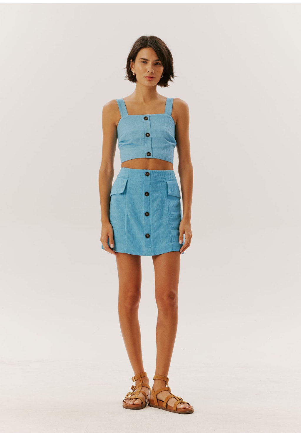 Saia Cós Baixo Com Recortes