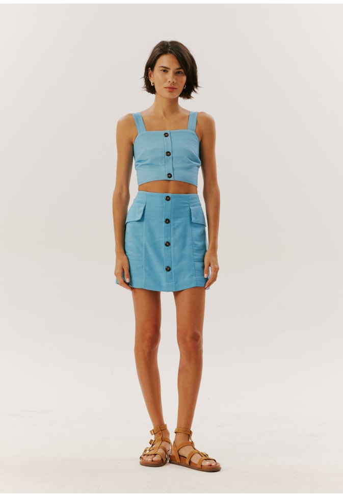 Saia Cós Baixo Com Recortes