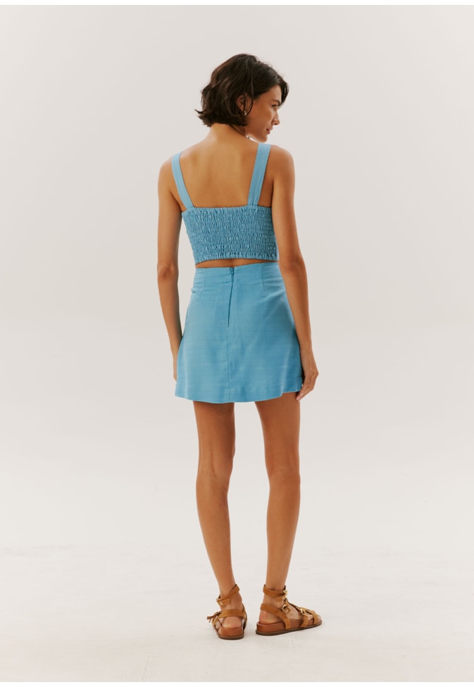 Saia Cós Baixo Com Recortes