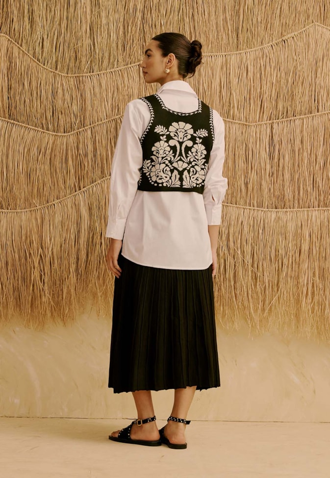 Saia em Tricot Plissada