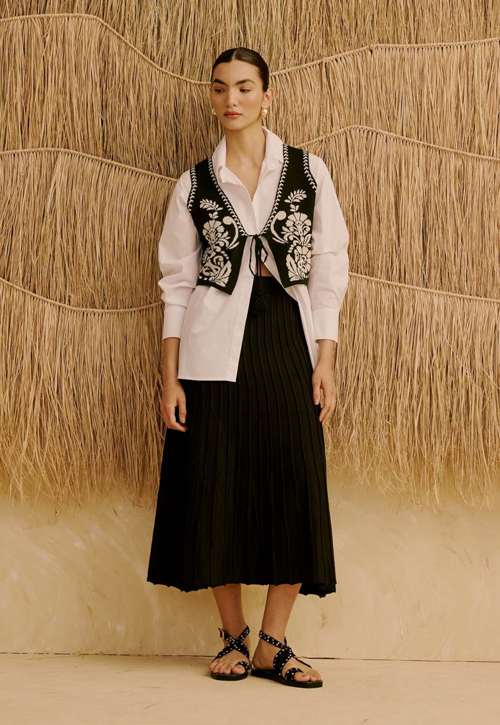 Saia em Tricot Plissada