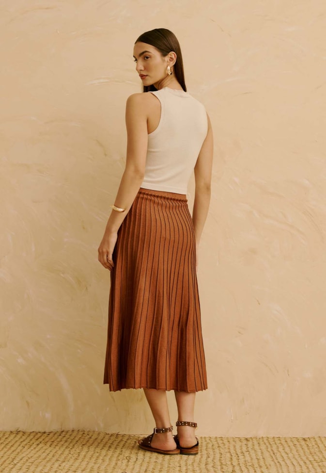 Saia em Tricot Plissada