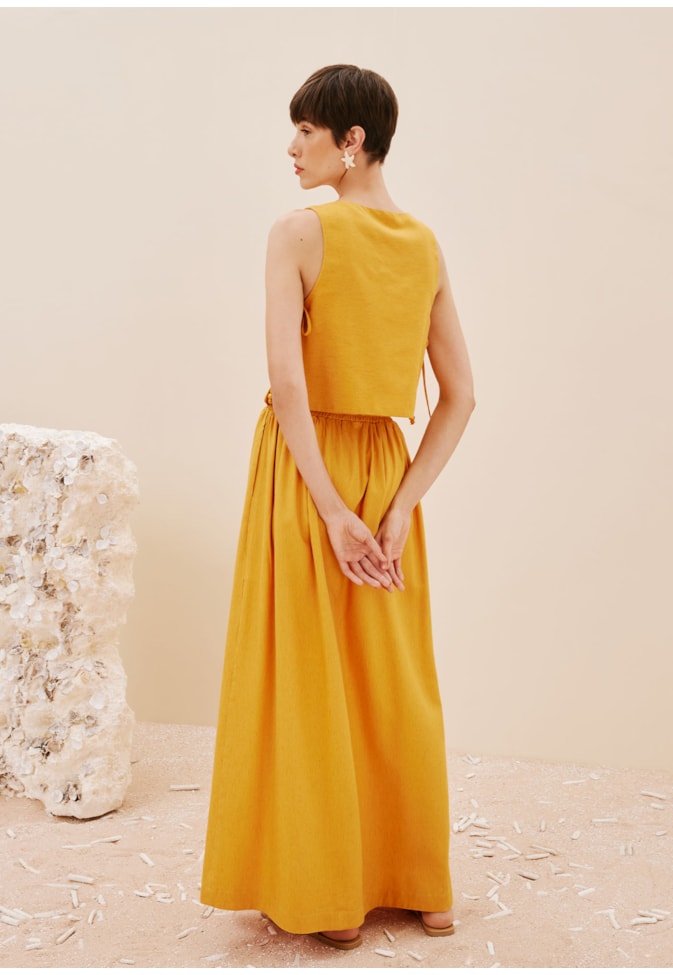 Saia Longa Elástico Cintura