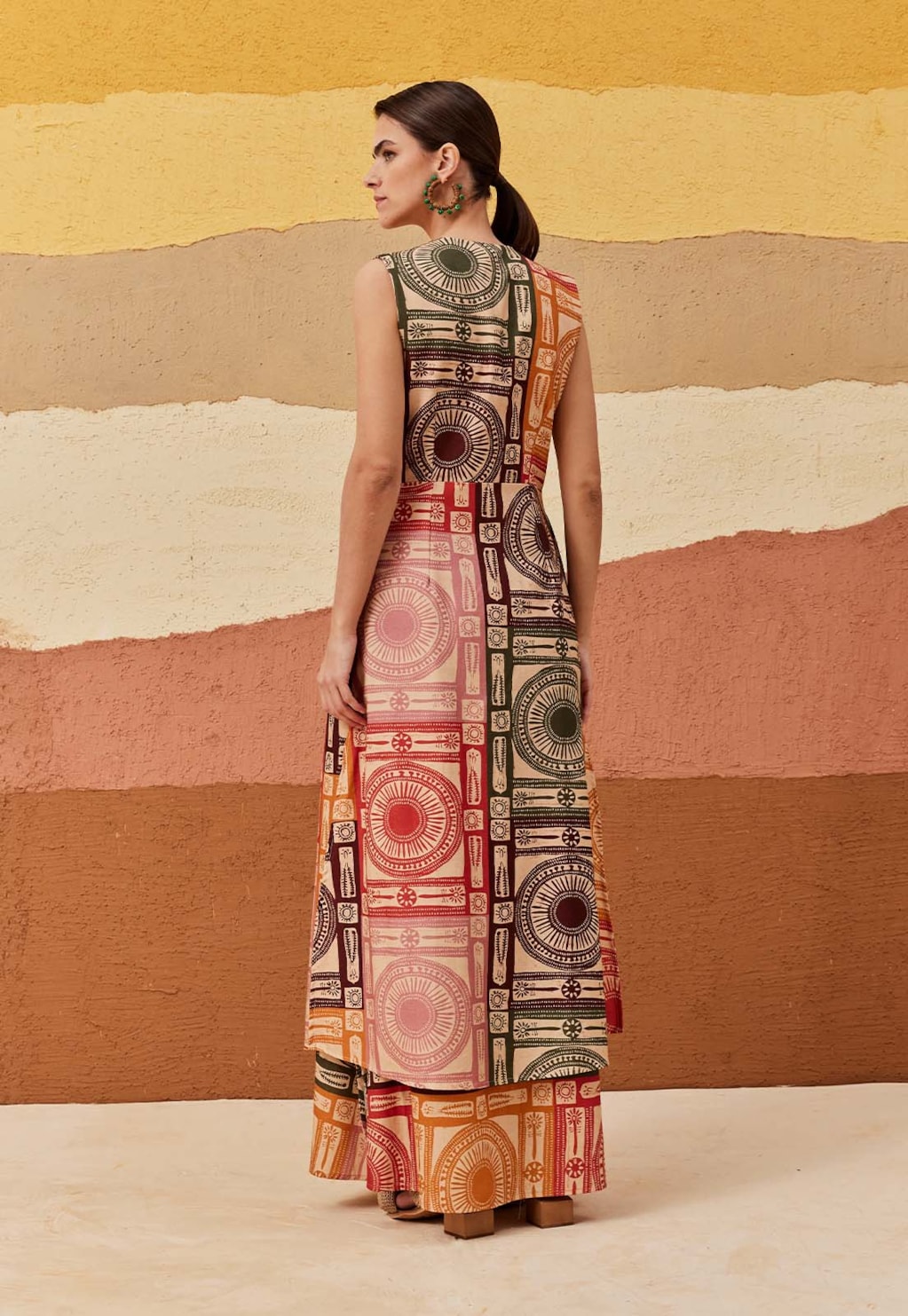 Saia Longa Elástico Estampada Los Andes