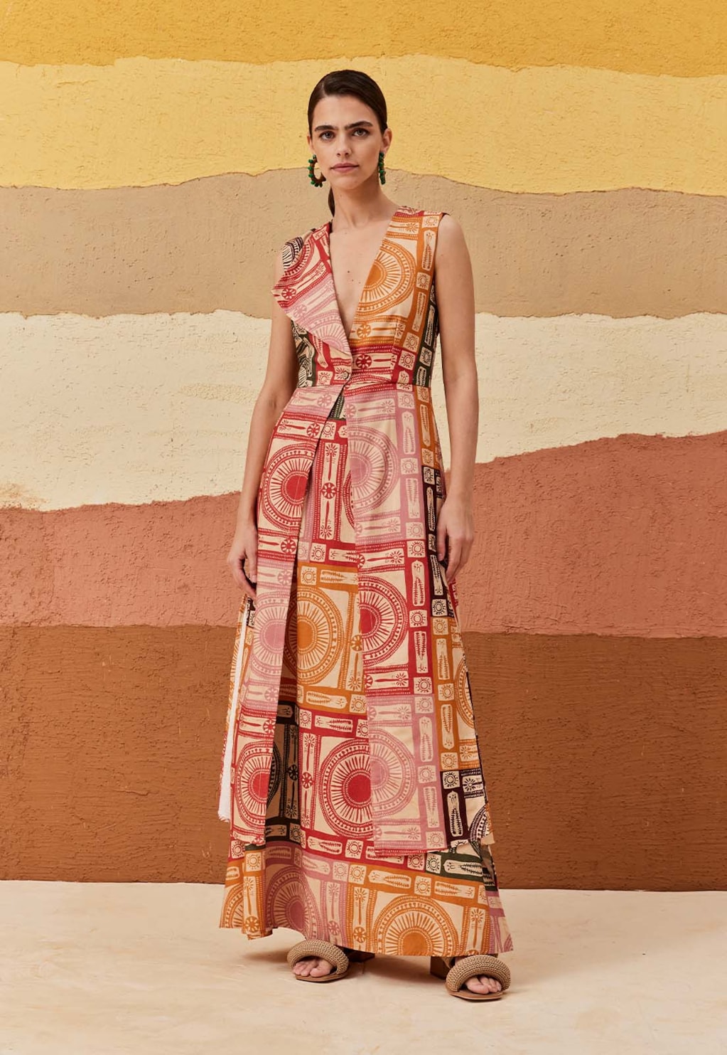 Saia Longa Elástico Estampada Los Andes