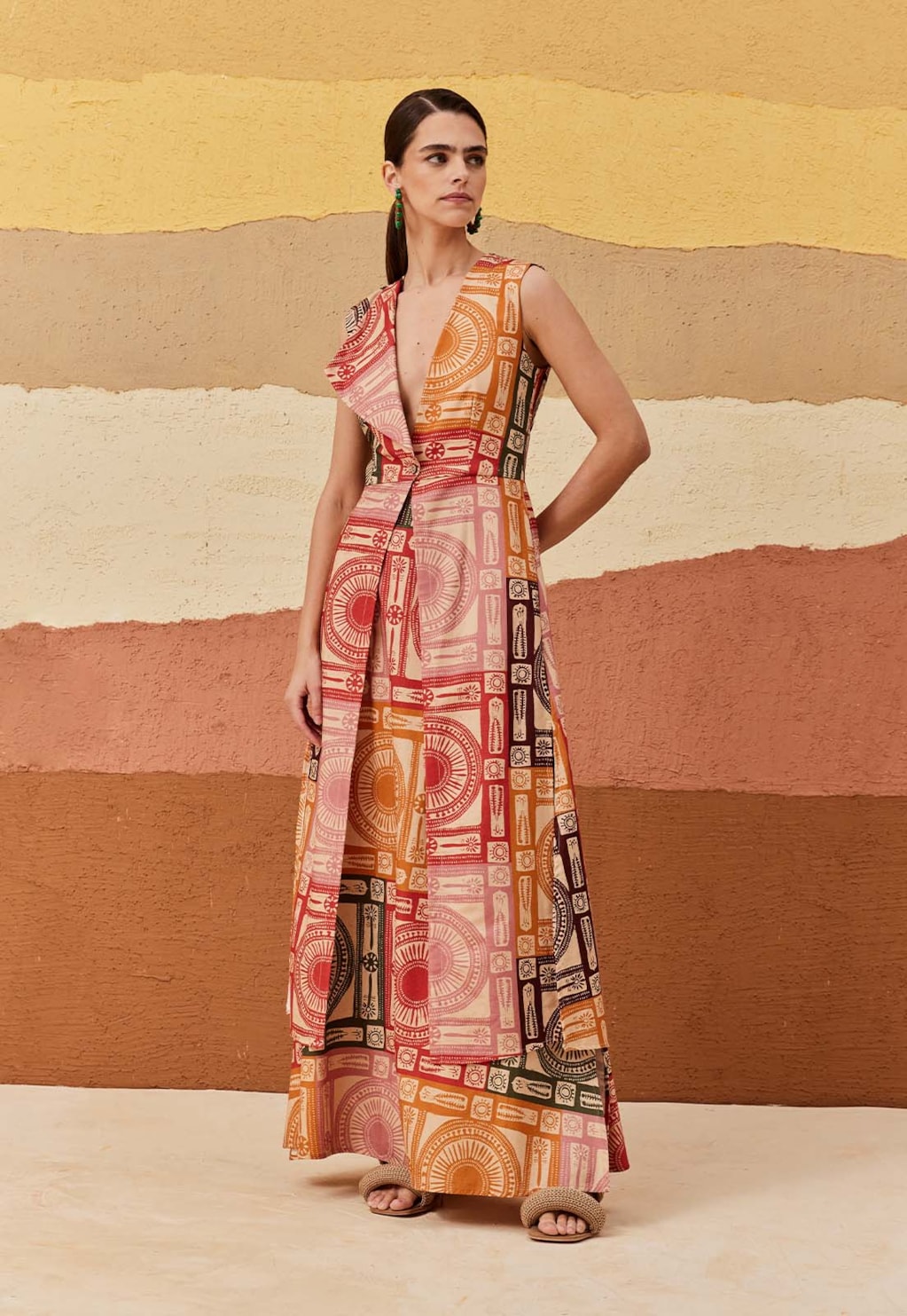 Saia Longa Elástico Estampada Los Andes