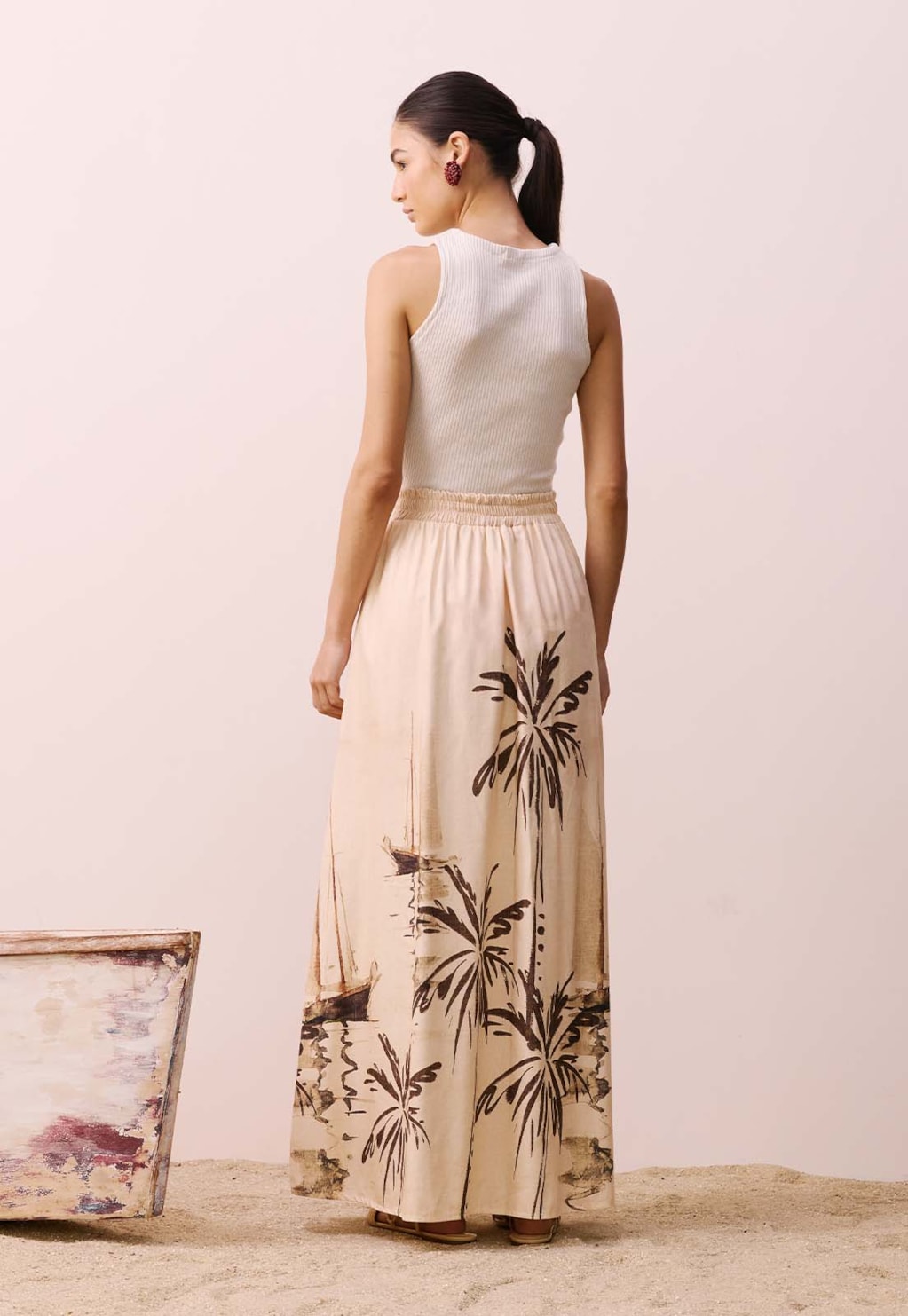 Saia Longa Estampada Navegar