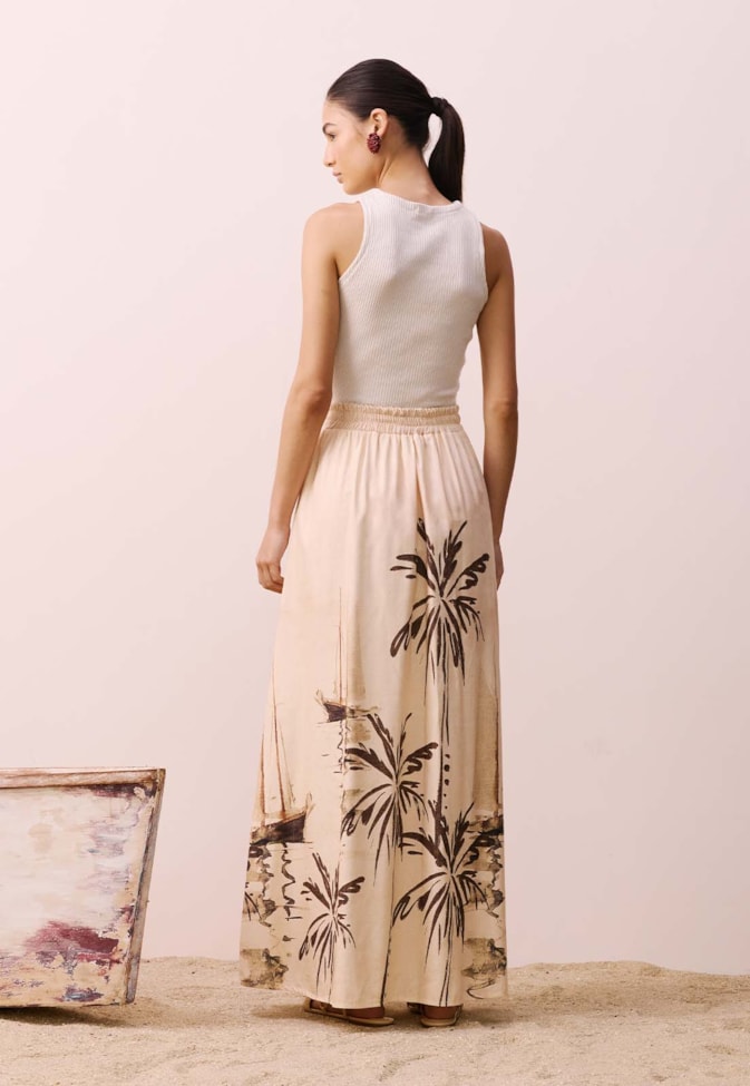 Saia Longa Estampada Navegar