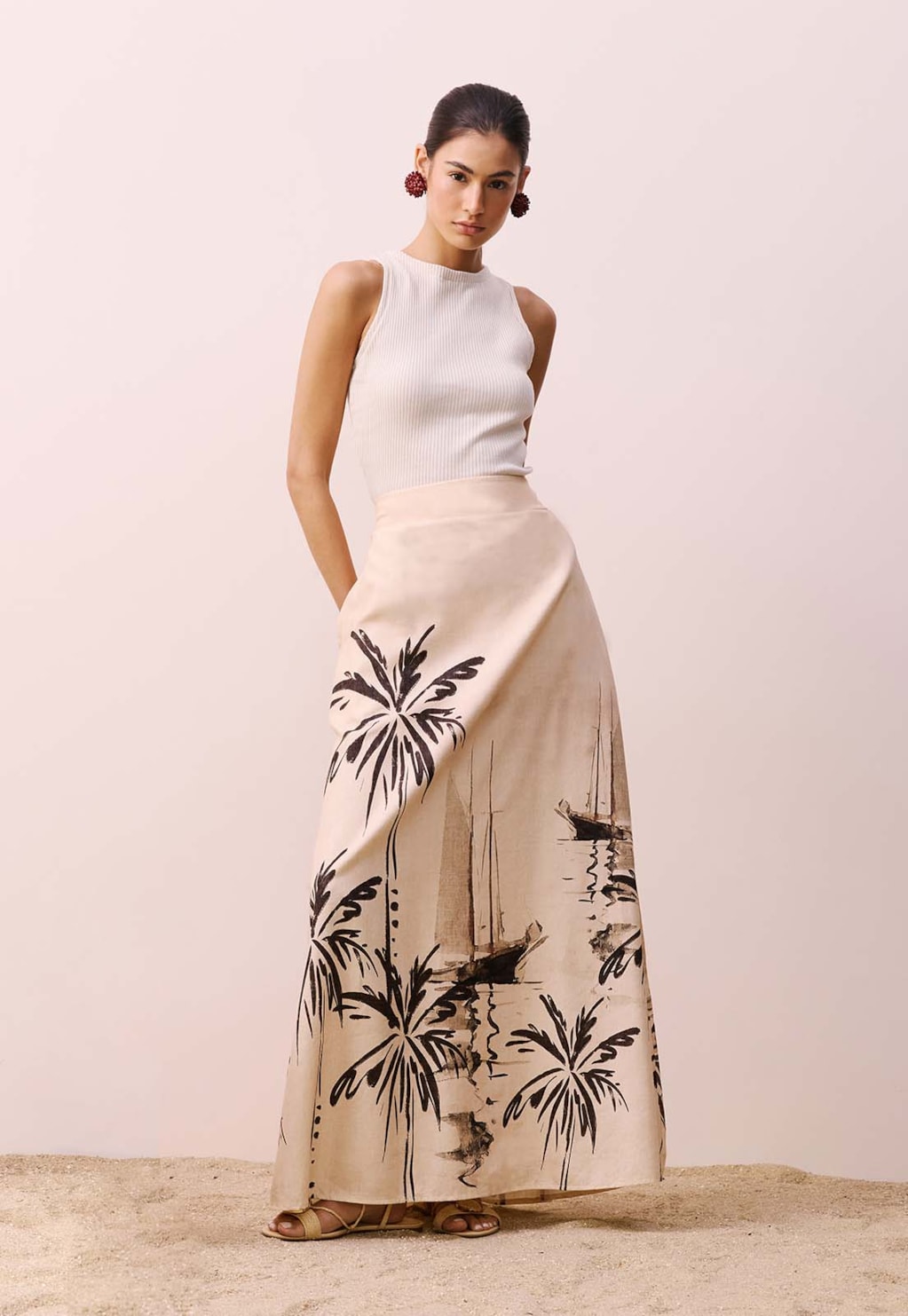 Saia Longa Estampada Navegar