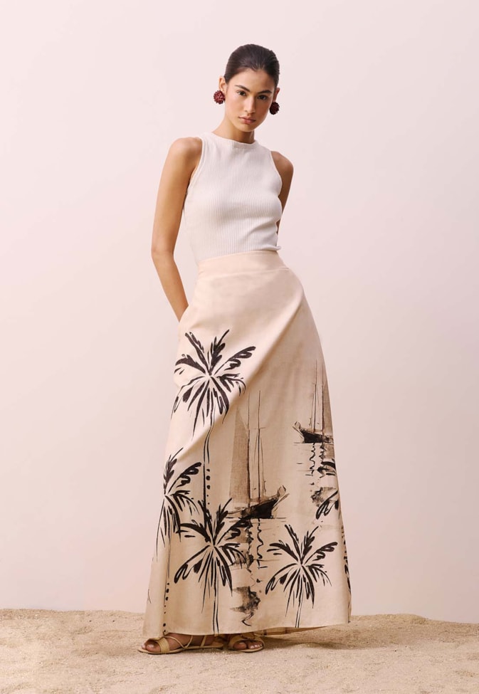 Saia Longa Estampada Navegar