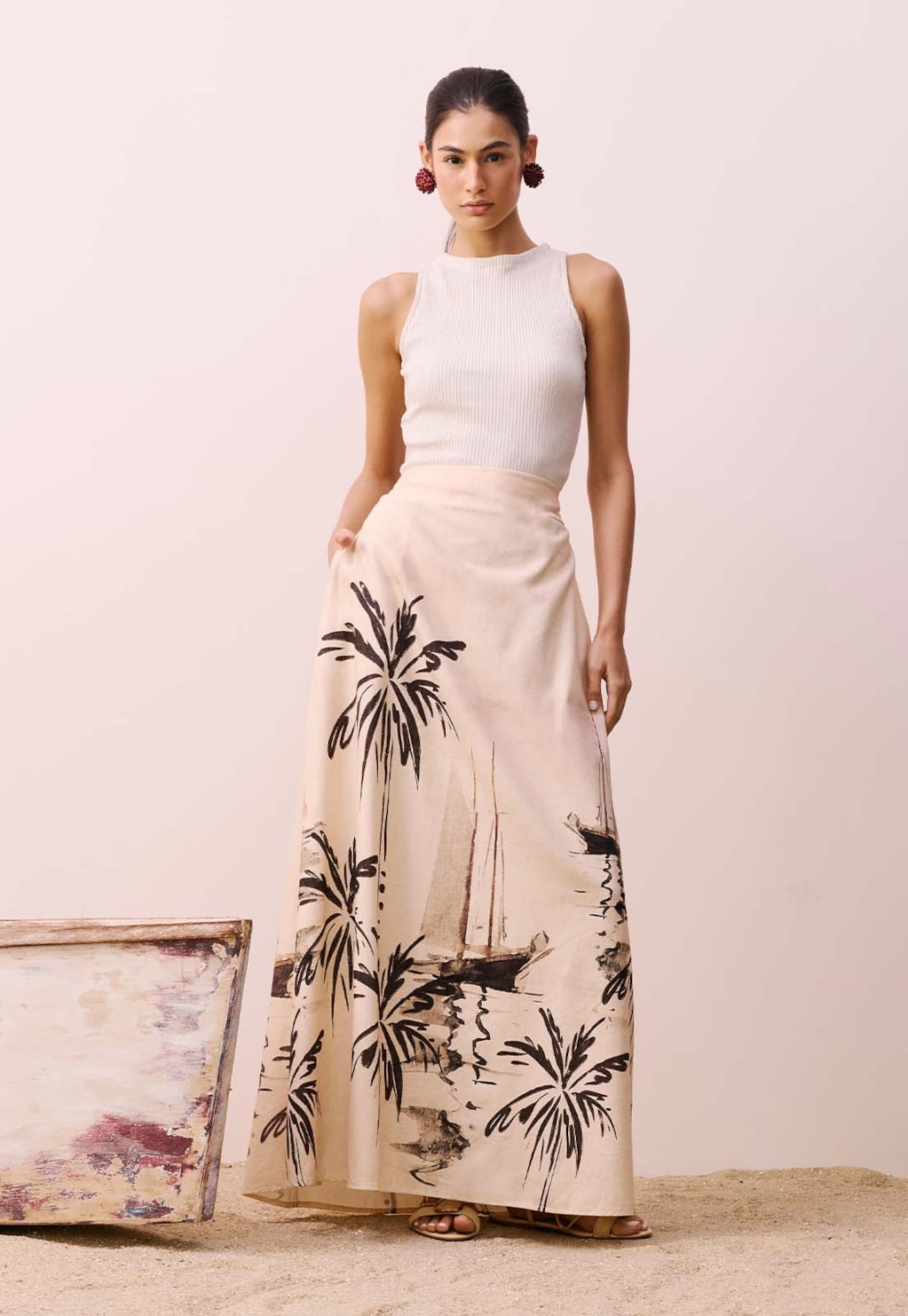 Saia Longa Estampada Navegar