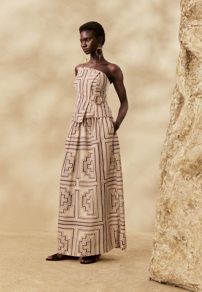 Saia Longa Estampada Quipu